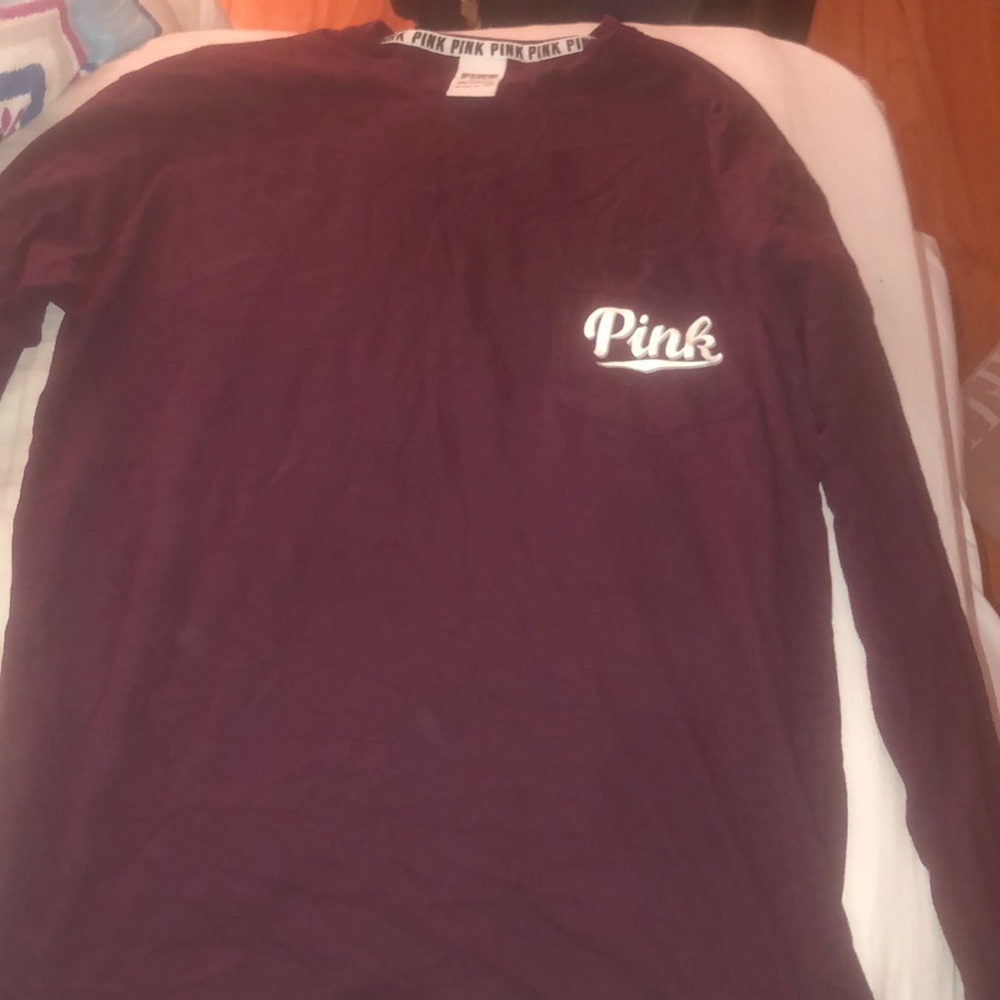 PINK Victoria secret maroon long sleeve